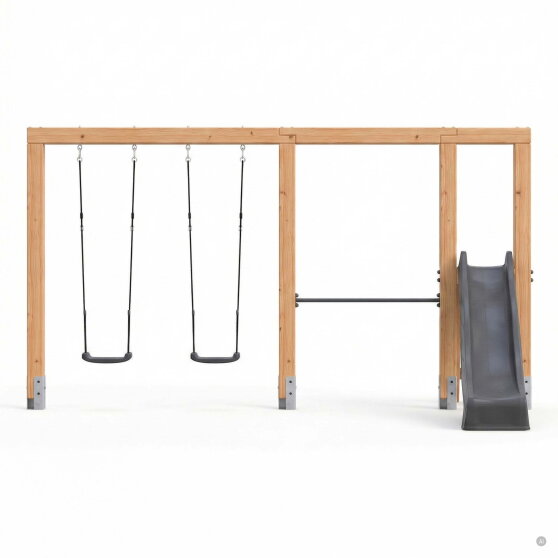 EXIT Linea Massiv 140 duo schommel met rek & glijbaan
